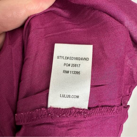 Lulu’s Charlize Magenta Striped Purple Halter Midi Dress Sz XS NWT - Picture 15 of 15